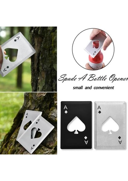Kumral Tarzı 1@# New Style Playing Card Metal Poker Card Game Waterproof Blackjack Game Card Throwing Silver Card Durable Poker Bottle Opener (Yurt Dışından)