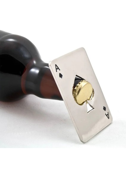 Kumral Tarzı 1@# New Style Playing Card Metal Poker Card Game Waterproof Blackjack Game Card Throwing Silver Card Durable Poker Bottle Opener (Yurt Dışından)