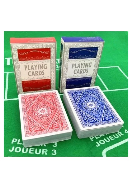 1kırmızı ve 1mavi Tarzı 2 Takım Slot Küçük Harfler Texas Hold'em Kağıt Oyun Kartları Pürüzsüz Poker Kartları Deste Bakara Masa Oyunları 2.48*3. Quenuson (Yurt Dışından)