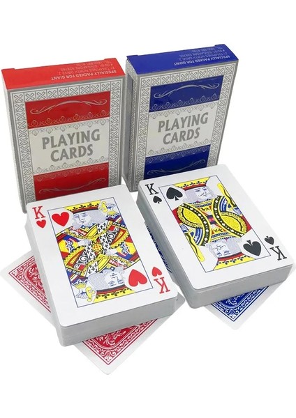 1kırmızı ve 1mavi Tarzı 2 Takım Slot Küçük Harfler Texas Hold'em Kağıt Oyun Kartları Pürüzsüz Poker Kartları Deste Bakara Masa Oyunları 2.48*3. Quenuson (Yurt Dışından)