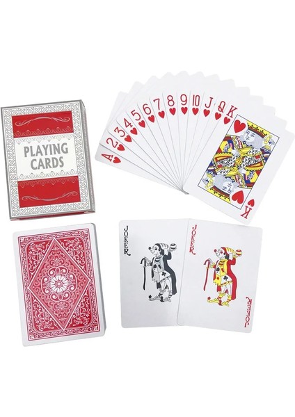 1kırmızı ve 1mavi Tarzı 2 Takım Slot Küçük Harfler Texas Hold'em Kağıt Oyun Kartları Pürüzsüz Poker Kartları Deste Bakara Masa Oyunları 2.48*3. Quenuson (Yurt Dışından)