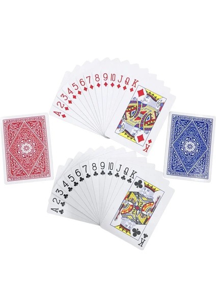 1kırmızı ve 1mavi Tarzı 2 Takım Slot Küçük Harfler Texas Hold'em Kağıt Oyun Kartları Pürüzsüz Poker Kartları Deste Bakara Masa Oyunları 2.48*3. Quenuson (Yurt Dışından)