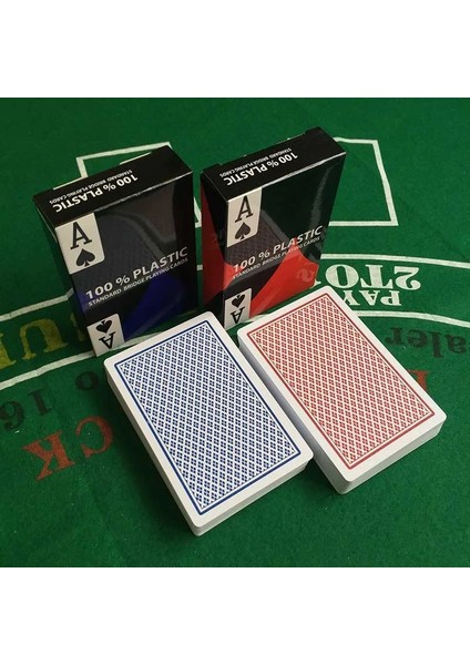 1MAVI1KIRMIZI Stil Easytoday ve Suya Dayanıklı Pvc Poker Kartları Kırmızı ve Mavi Eğlence Bakara Oyun Kartları Texas Hold'em Poker Oyunları (Yurt Dışından)