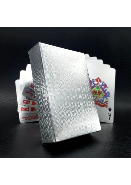 Kafes Tarzı Yeni Renkli Gümüş Poker Oyun Kartları Suya Dayanıklı Petpvc Plastik Poker Turizm Hatıra Eşyası (Yurt Dışından)
