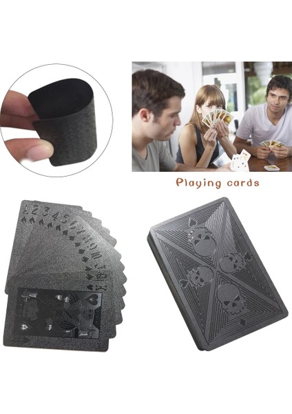 Siyah Stil 54SHEETSSET Yaratıcı Poker Siyah Poker Kartları Setleri Plastik Pet Su Geçirmez Masa Oyunları Için Iskambil Kartları Sihirli Parti Hediyesi (Yurt Dışından)