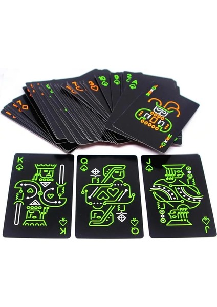 Floresan Kart Stili 1 Takım Komik Floresan Poker Kartları Koleksiyonu Özel Poker Karanlıkta Serin Siyah Glow Bar Partisi Ktv Gece Aydınlık Oyun Kartları (Yurt Dışından)