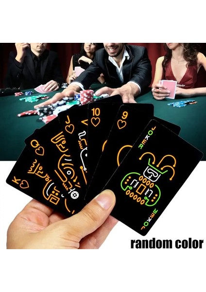 Floresan Kart Stili 1 Takım Komik Floresan Poker Kartları Koleksiyonu Özel Poker Karanlıkta Serin Siyah Glow Bar Partisi Ktv Gece Aydınlık Oyun Kartları (Yurt Dışından)