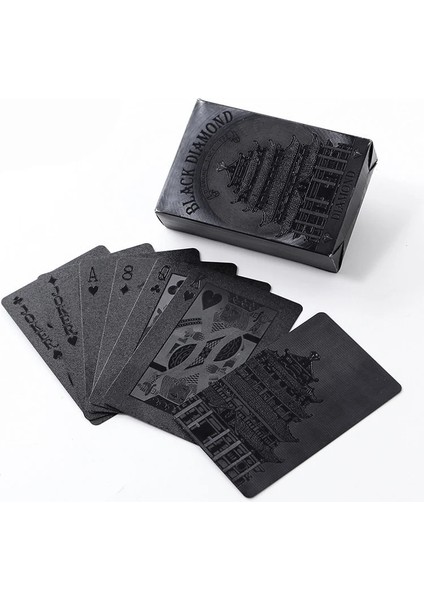 Building Style New Black Poker No Color Playing Cards Waterproof Petpvc Plastic Poker Tourism Souvenir (Yurt Dışından)