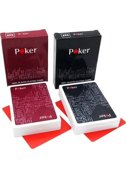 2 Siyah Stil 2 Takım Lot Yüksek Li Texas Hold'em Plastik Poker Kart Oyunları Su Geçirmez ve Donuk Lehçe Oyun Kartları Eğlence Masa Oyunu (Yurt Dışından) fiyatları