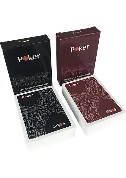 1kırmızı 1siyah Stil 2pcslot Plastik Poker Kartı Yüksek Li Texas Hold'em Oyunları Su Geçirmez ve Donuk Lehçe Oyun Kartları Eğlence Masa Oyunu (Yurt Dışından)