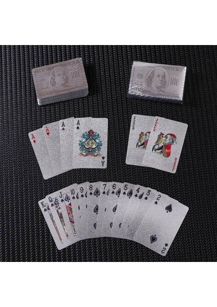 Eur Style Plastik Iskambil Kartları Buzlu Yaratıcı Gümüş Folyo Poker Suya Dayanıklı Gümüş Poker Kart Destesi Poker Masa Oyunu Seyahat Oyunları (Yurt Dışından) fiyatları