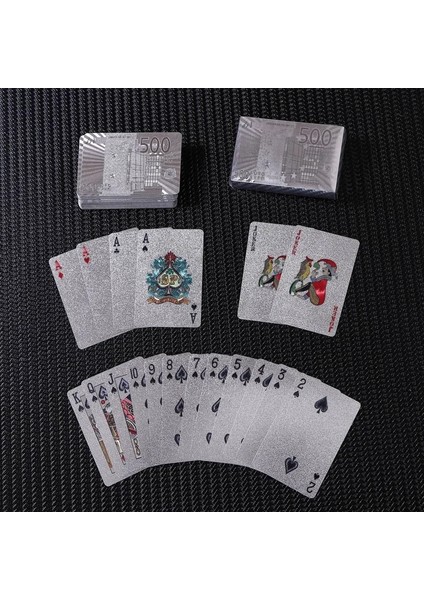 Eur Style Plastik Iskambil Kartları Buzlu Yaratıcı Gümüş Folyo Poker Suya Dayanıklı Gümüş Poker Kart Destesi Poker Masa Oyunu Seyahat Oyunları (Yurt Dışından) fırsatları