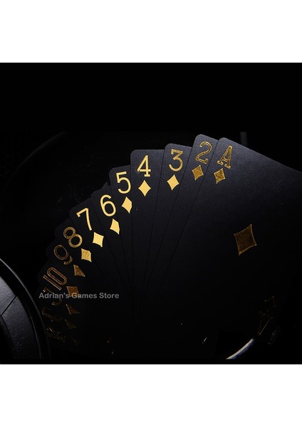 Kutu Stili ile Bronzlaştırıcı Siyah Altın Plastik Poker Kartları Su Geçirmez Cardistry Pvc Oyun Kartları (Yurt Dışından) fiyatları