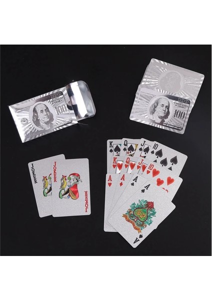 Gümüş Insanlar Tarzı 24K Altın Oyun Kartları Plastik Poker Oyunu Güverte Folyo Pokers Paketi Sihirli Kartlar Su Geçirmez Kart Hediye Koleksiyonu Kumar Masa Oyunu (Yurt Dışından)