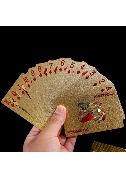 Gümüş Insanlar Tarzı 24K Altın Oyun Kartları Plastik Poker Oyunu Güverte Folyo Pokers Paketi Sihirli Kartlar Su Geçirmez Kart Hediye Koleksiyonu Kumar Masa Oyunu (Yurt Dışından)