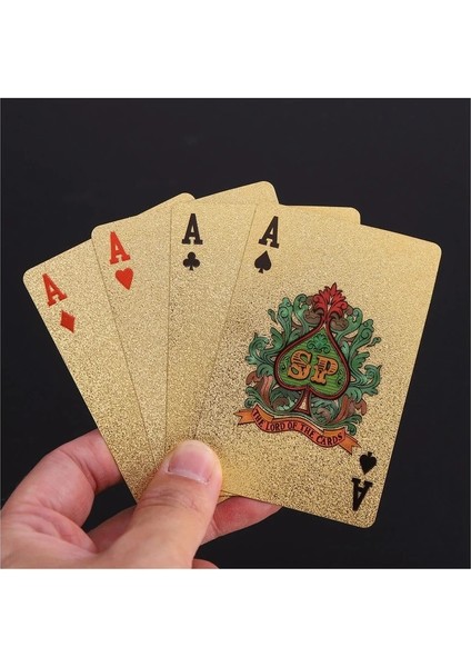 Gümüş Insanlar Tarzı 24K Altın Oyun Kartları Plastik Poker Oyunu Güverte Folyo Pokers Paketi Sihirli Kartlar Su Geçirmez Kart Hediye Koleksiyonu Kumar Masa Oyunu (Yurt Dışından)