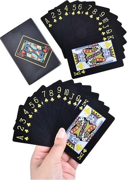 Lacivert Tarzı Su Geçirmez Pvc Saf Kara Sihirli Kutu Dolu Plastik Oyun Kartları Seti Güverte Poker Klasik Sihirli Hileler Aracı (Yurt Dışından)
