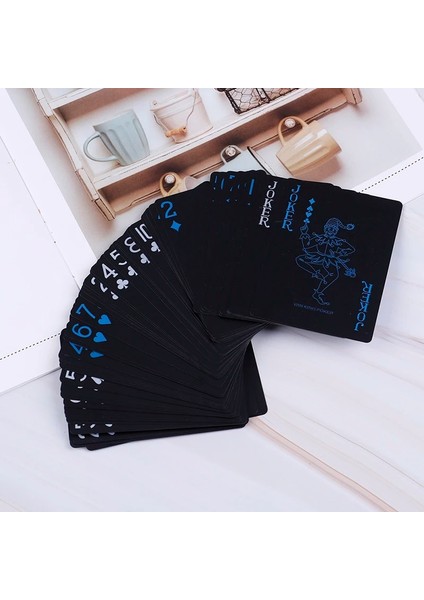 Lacivert Tarzı Su Geçirmez Pvc Saf Kara Sihirli Kutu Dolu Plastik Oyun Kartları Seti Güverte Poker Klasik Sihirli Hileler Aracı (Yurt Dışından) fırsatları