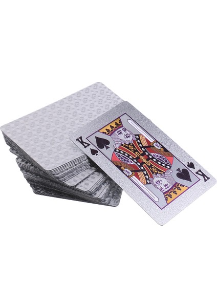 Lüks Gümüş Folyo Suya Dayanıklı Plastik Poker Pvc Oyun Kartları Oyun Pokerleri Ktv Casino Pokers (Yurt Dışından) fırsatları