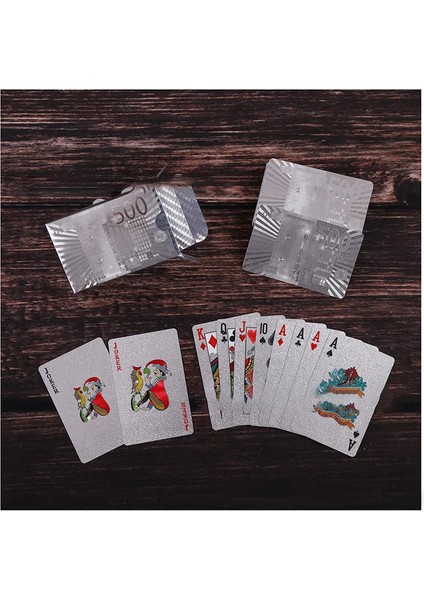 E Stili Su Geçirmez Altın Renkli Poker Oynayan Muhteşem Lüks Folyo Kaplama Ekose Oyun Kartları Güverte Sihirli Kart Partisi Plastik Parti (Yurt Dışından)