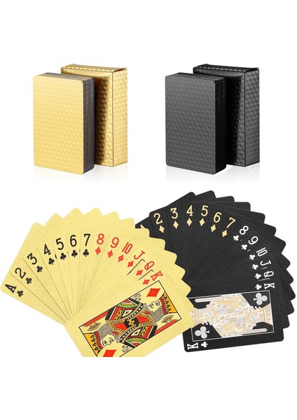 E Stili Su Geçirmez Altın Renkli Poker Oynayan Muhteşem Lüks Folyo Kaplama Ekose Oyun Kartları Güverte Sihirli Kart Partisi Plastik Parti (Yurt Dışından) fiyatları