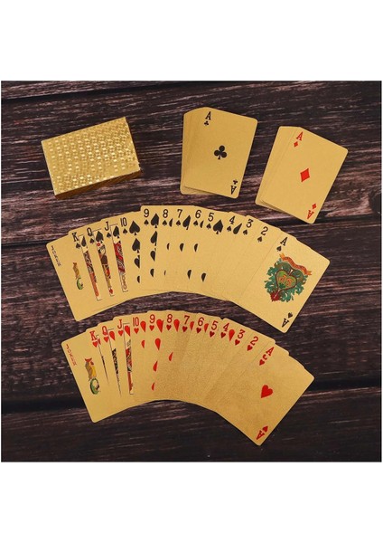 E Stili Su Geçirmez Altın Renkli Poker Oynayan Muhteşem Lüks Folyo Kaplama Ekose Oyun Kartları Güverte Sihirli Kart Partisi Plastik Parti (Yurt Dışından) modelleri