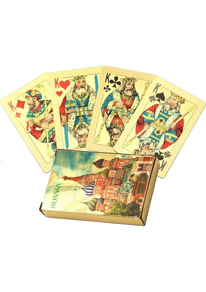 Kızıl Meydan-Gümüş Tarzı Ardsdeck Yeni Tasarım Rusya Poker 24K Altın Folyo Oyun Kartları Pvc Plastik Su Geçirmez Dayanıklı Poker Kartları Oyun Kartları (Yurt Dışından)