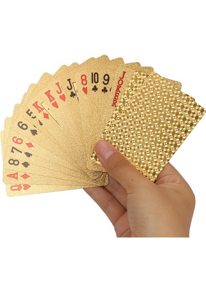 54 Cardsset Tyrant Altın Folyo Iskambil Kartları Aile Eğlence Masa Oyunu Li Su Geçirmez Plastik Sihirli Poker Kartı (Yurt Dışından)