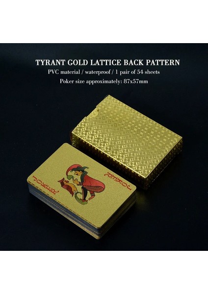 Altın Kafes Stili 100% Pvc Oyun Kartları Plastik Poker Kart Oyunu Su Geçirmez Poker Texas Hold'em Blackjack Oyunu Altın Kart Masa Oyunu (Yurt Dışından)