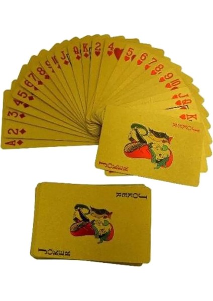 Altın Tarzı Sıcak Satış 24K Altın Yaprak Dolar Tasarımlı Iskambil Kartları Tam Güverte Poker Oyun Seti Plastik Sihirli Kart Su Geçirmez Kartlar Baralho (Yurt Dışından)