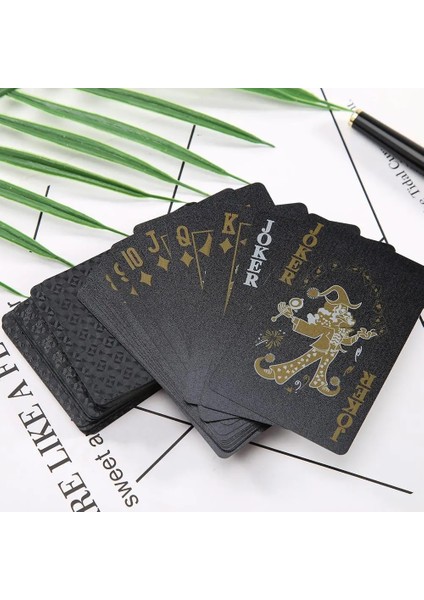 B Tarzı Altın Oyun Kartları Seti Su Geçirmez Plastik Pvc Siyah Renkli Poker Kartları Setleri Sihirli Hileler Poker Yaratıcı Kutu Dolu 54 Yapraklık Set (Yurt Dışından) indirimleri