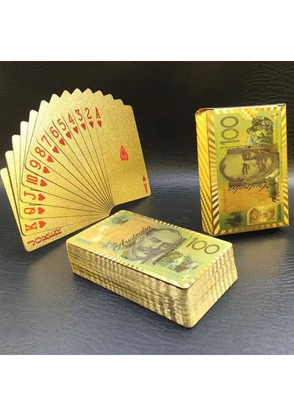 Aud Stili Yeni Renkli Altın Poker Para Birimi Modeli Altın Oyun Kartları Su Geçirmez Petpvc Plastik Poker Doları Eur Jpy Gbp (Yurt Dışından)