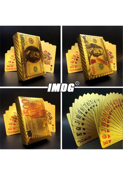 Aud Stili Yeni Renkli Altın Poker Para Birimi Modeli Altın Oyun Kartları Su Geçirmez Petpvc Plastik Poker Doları Eur Jpy Gbp (Yurt Dışından) modelleri