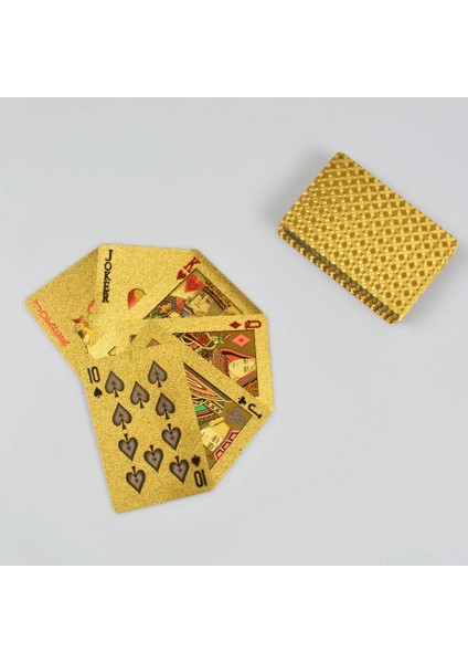 Altın Folyo Kaplama Poker Plastik Poker Oyun Kartları Su Geçirmez Kartlar Altın Oyun Kartı Seti Kumar Tahta Oyunu Özel Hediye (Yurt Dışından)