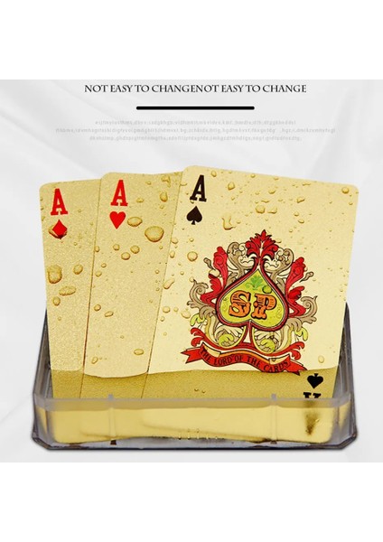 Altın Folyo Kaplama Poker Plastik Poker Oyun Kartları Su Geçirmez Kartlar Altın Oyun Kartı Seti Kumar Tahta Oyunu Özel Hediye (Yurt Dışından)