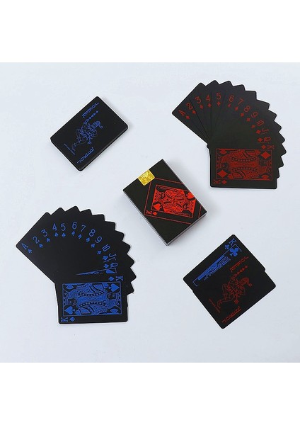 Kırmızı Mavi Tarzı Su Geçirmez Pvc Plastik Oyun Kartları Seti Trend Güverte Poker Klasik Sihirli Hileler Aracı Saf Kara Sihirli Kutu Dolu (Yurt Dışından)