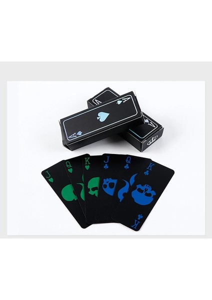 PKP-0014-2 Stili Su Geçirmez Siyah Oyun Kartları Li Plastik Pvc Oyun Kartları Takım Elbise Sihirli Hileler Aracı Yaratıcı Poker Hediye Kutusu Dayanıklı (Yurt Dışından)