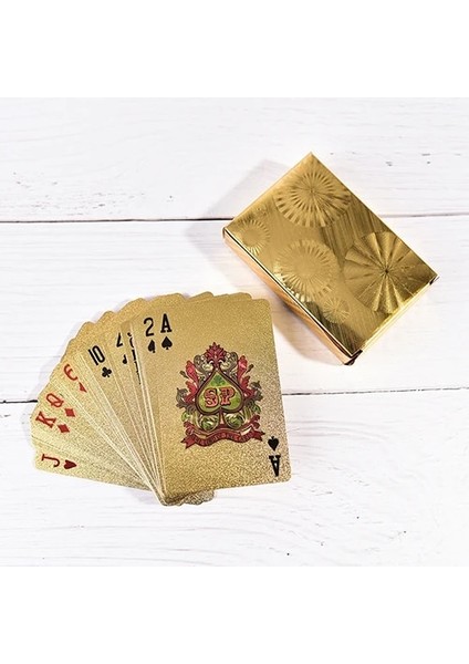 Açık Gri Tarzı Yüksek 1 Takım Altın Oyun Kartları Poker Oyun Destesi Altın Folyo Poker Seti Plastik Sihirli Kart Su Geçirmez Kartlar Sihirli (Yurt Dışından)