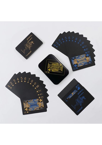 PKP-0016-1 Tarzı Su Geçirmez Siyah Oyun Kartları Li Plastik Pvc Oyun Kartları Takım Elbise Sihirli Hileler Aracı Yaratıcı Poker Hediye Kutusu Dayanıklı (Yurt Dışından)