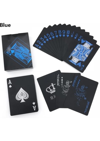 Mavi Stil 24 K Altın Oyun Kartı Poker Oyun Destesi Altın Yaprak Poker Takımı Plastik Sihirli Su Geçirmez Kart Destesi Sihirli Su Hediye Koleksiyonu (Yurt Dışından)