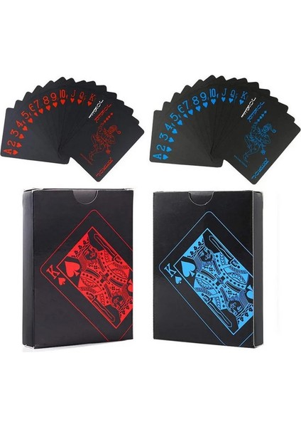 Mavi Stil 24 K Altın Oyun Kartı Poker Oyun Destesi Altın Yaprak Poker Takımı Plastik Sihirli Su Geçirmez Kart Destesi Sihirli Su Hediye Koleksiyonu (Yurt Dışından)