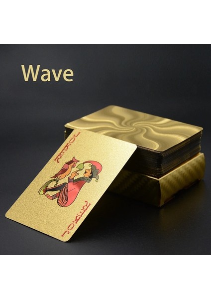 Altın Dalga Stili 100% Pvc Oyun Kartları Plastik Poker Kart Oyunu Su Geçirmez Poker Texas Hold'em Blackjack Oyunu Altın Kart Masa Oyunu (Yurt Dışından)
