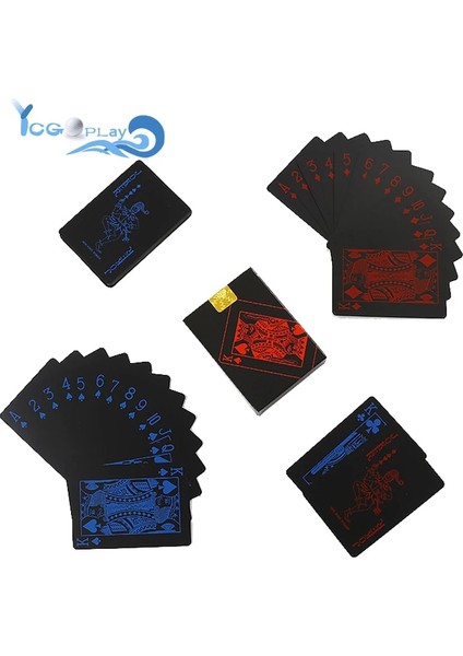 PKP-0016-1 Tarzı Su Geçirmez Siyah Oyun Kartları Li Plastik Pvc Oyun Kartları Takım Elbise Sihirli Hileler Aracı Yaratıcı Poker Hediye Kutusu Dayanıklı (Yurt Dışından)