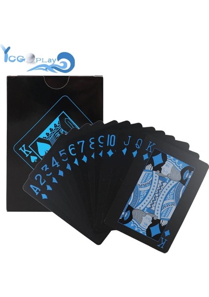 PKP-0016-1 Tarzı Su Geçirmez Siyah Oyun Kartları Li Plastik Pvc Oyun Kartları Takım Elbise Sihirli Hileler Aracı Yaratıcı Poker Hediye Kutusu Dayanıklı (Yurt Dışından)