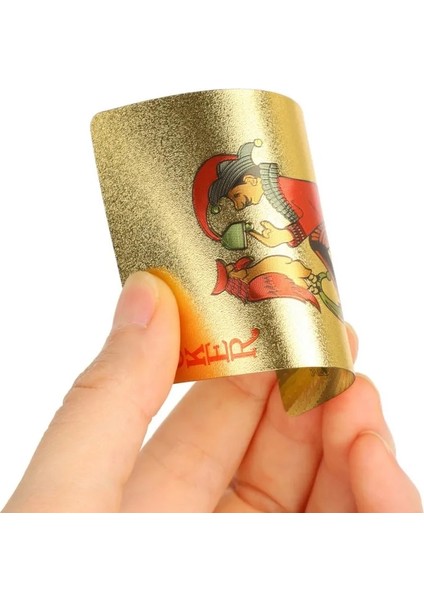 A11 Stili Yeni Altın Folyo Poker Seti 24K Altın Oyun Kartları Poker Oyun Destesi Su Geçirmez Kartlar Sihirli Deste Plastik Sihirli Kart (Yurt Dışından)