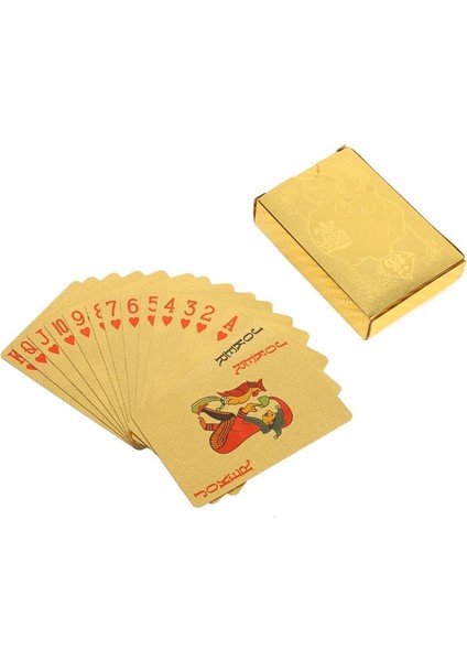 A11 Stili Yeni Altın Folyo Poker Seti 24K Altın Oyun Kartları Poker Oyun Destesi Su Geçirmez Kartlar Sihirli Deste Plastik Sihirli Kart (Yurt Dışından)