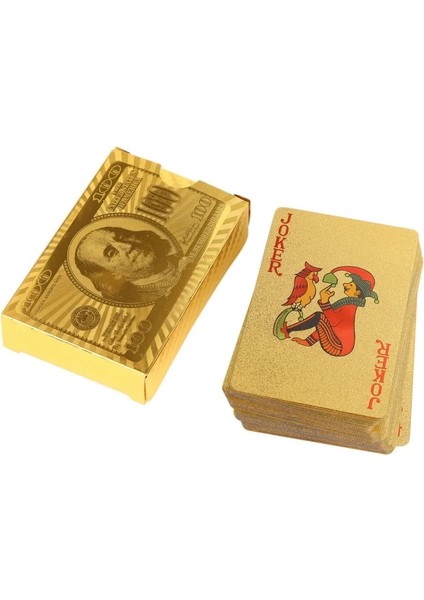 A11 Stili Yeni Altın Folyo Poker Seti 24K Altın Oyun Kartları Poker Oyun Destesi Su Geçirmez Kartlar Sihirli Deste Plastik Sihirli Kart (Yurt Dışından)