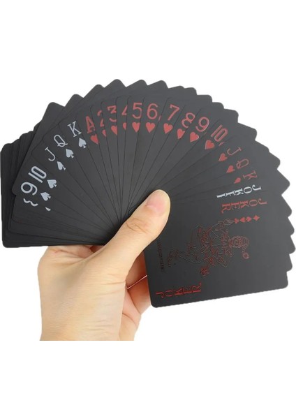 R Stili Plastik Poker Pvc Suya Dayanıklı Oyun Kartları Lüks Soğuk Siyah Folyo Poker Oyun Kartları Standart Boyutlu Poker (Yurt Dışından) fırsatları