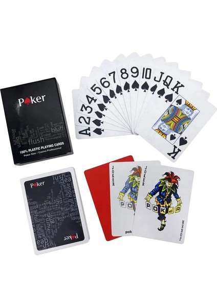 2 Kırmızı Stil 2 Takım Lot Yüksek Li Texas Hold'em Plastik Poker Kart Oyunları Su Geçirmez ve Donuk Lehçe Oyun Kartları Eğlence Masa Oyunu (Yurt Dışından)