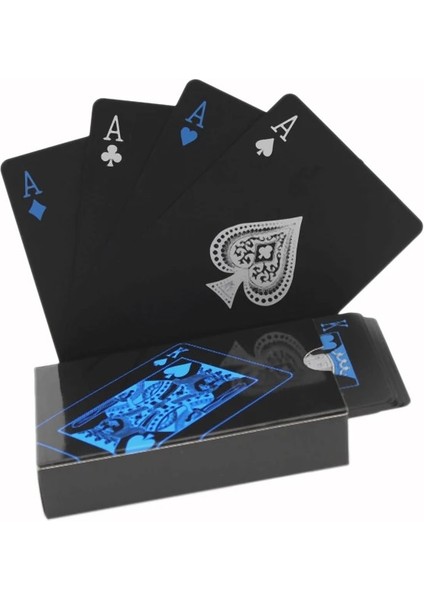 Siyah Stil Li Plastik Pvc Poker Suya Dayanıklı Siyah Oyun Kartları Yaratıcı Hediye Dayanıklı Poker (Yurt Dışından)